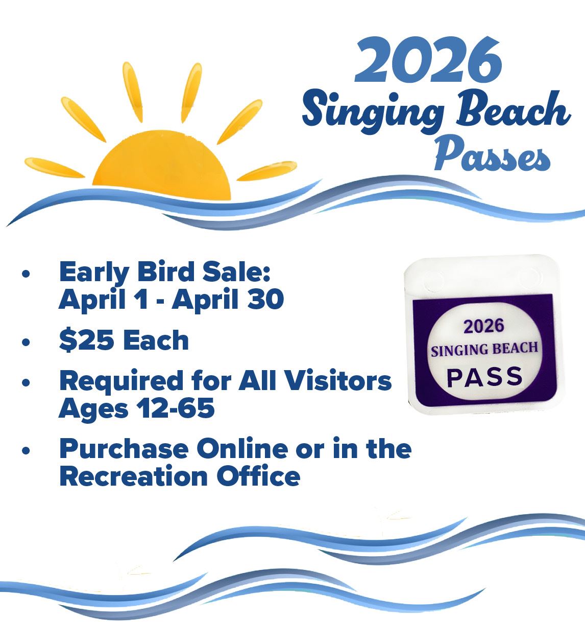 2026 Singing Beach Tag Sale for April